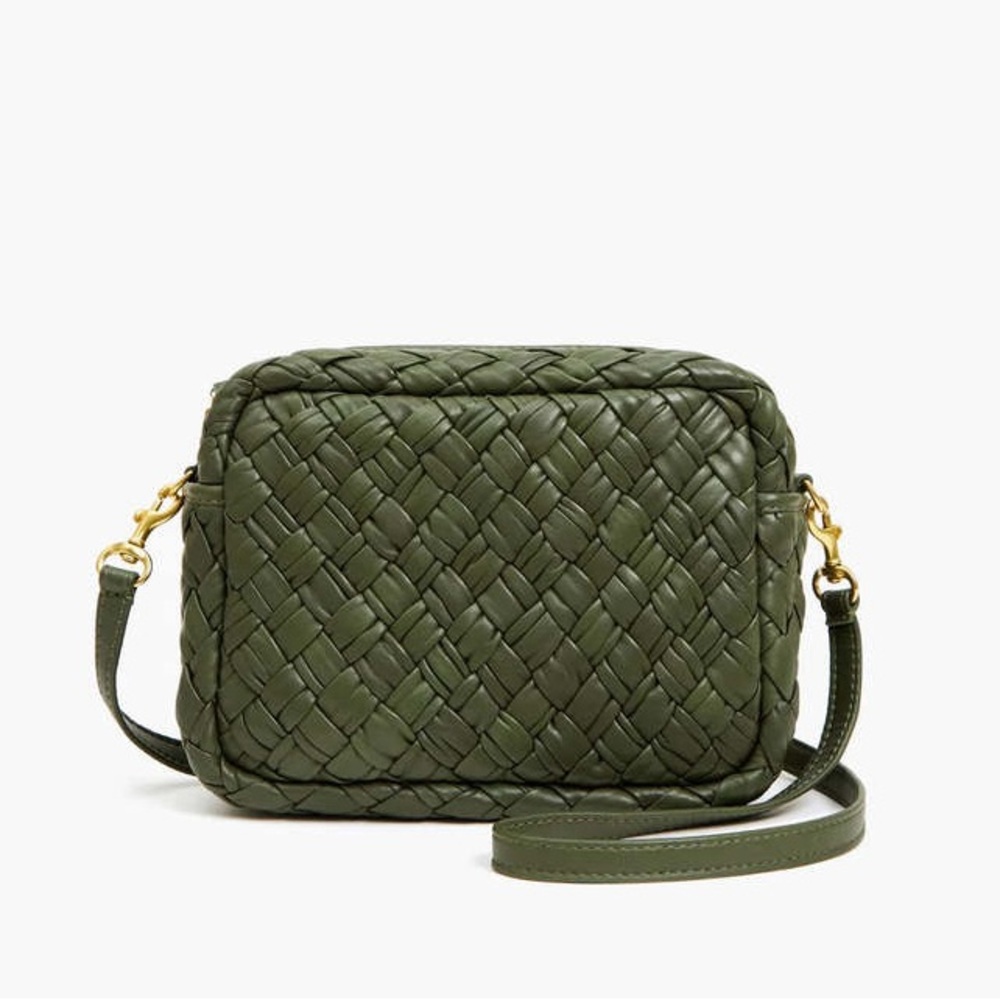 Clare V Puffy Woven Midi Sac Army Green